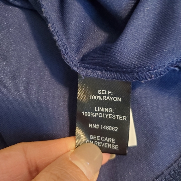 Torrid Embroidered High Low Hem Blue Dress Size 1X. - Picture 11 of 11